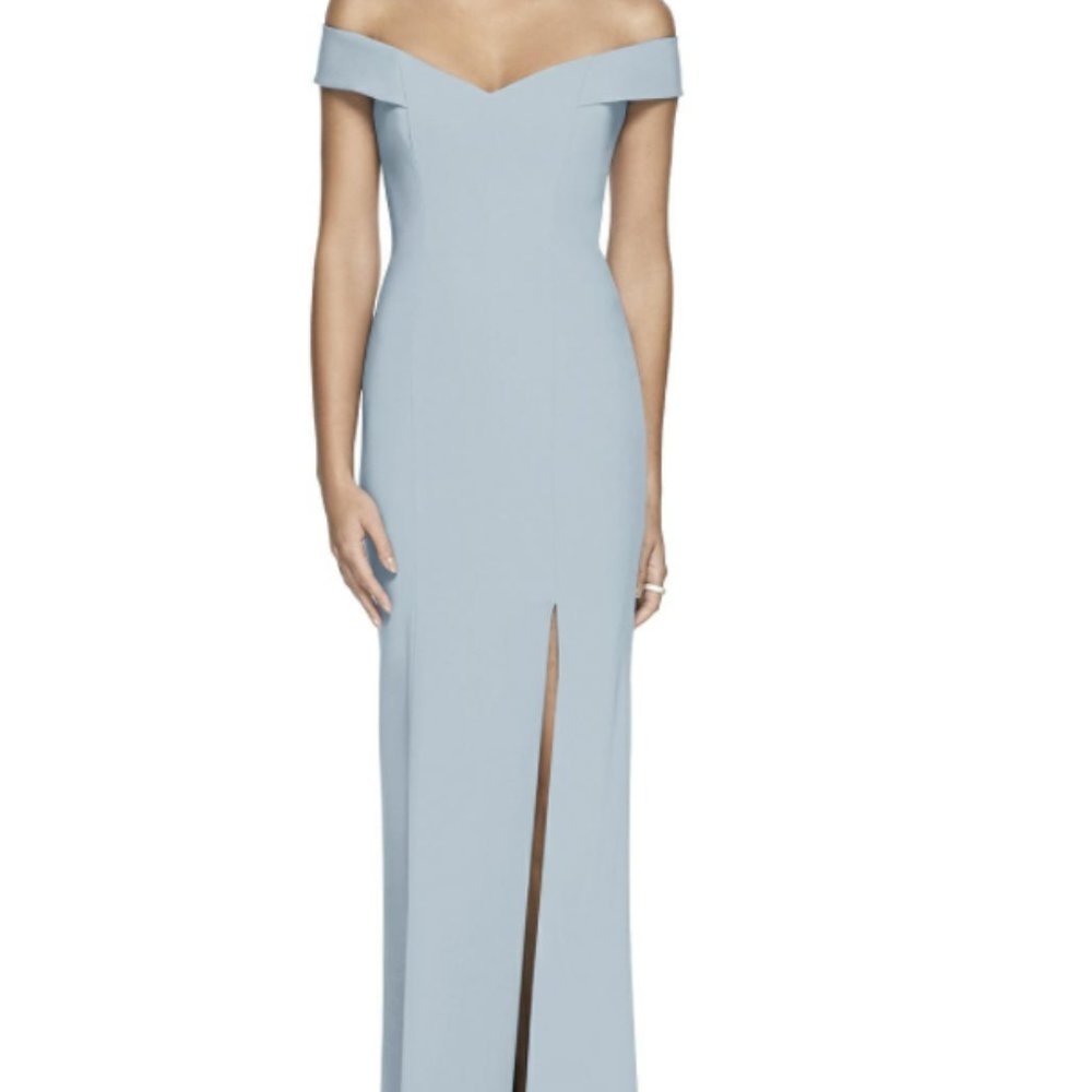 Dessy Collection Off the Shoulder Gown (Mist)